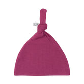 Organic Bamboo Knotted Beanie Hat | Plum